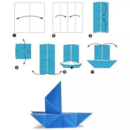 Origami จากกระดาษสำหรับเด็กอายุ 8-9 ปี: โครงร่างแสงแบบทีละขั้นตอนสำหรับเด็กผู้ชายและงานฝีมือสำหรับเด็กผู้หญิงด้วยมือของตัวเองความคิดที่เรียบง่ายสำหรับผู้เริ่มต้น 27047_19