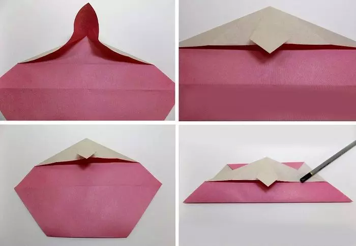 折纸“领带”：如何与孩子逐步制作纸质？如何将原始领带折叠到明信片的父亲沿着分阶段的计划自己做到了吗？ 27060_24