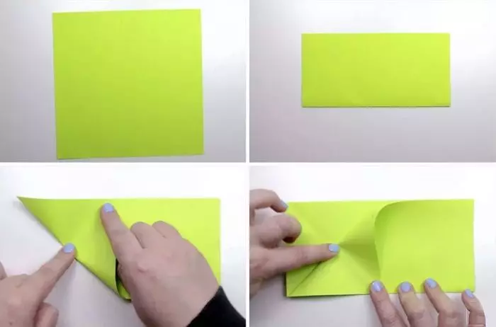 אוריגמי נפחית: דמויות מנייר למתחילים. כיצד להפוך משולש ולפי מרובע לתוכנית? אמנות מורכבות ואור 27061_20