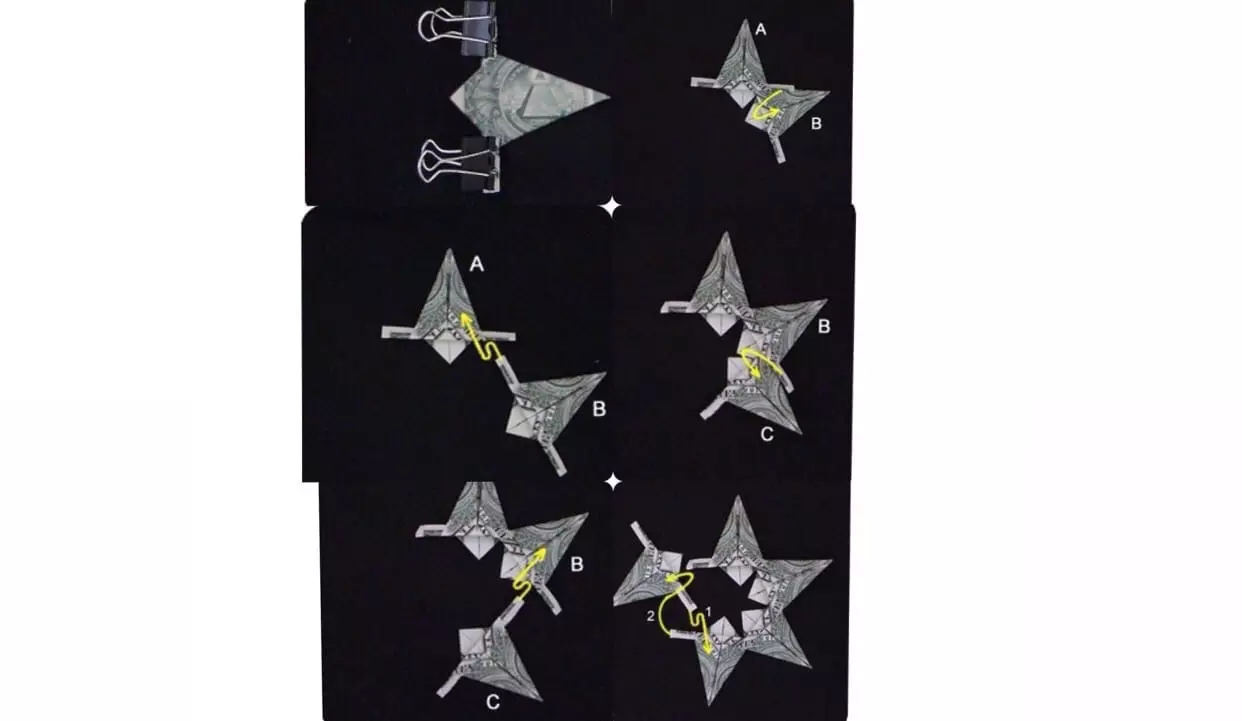 Origami Diruarengatik: bihotza kutxako fakturen eta alkandora, lorea eskemaren arabera eta jantzi zure eskuekin 5000 errublo. Nola tolestu tximeleta bat? 27064_40