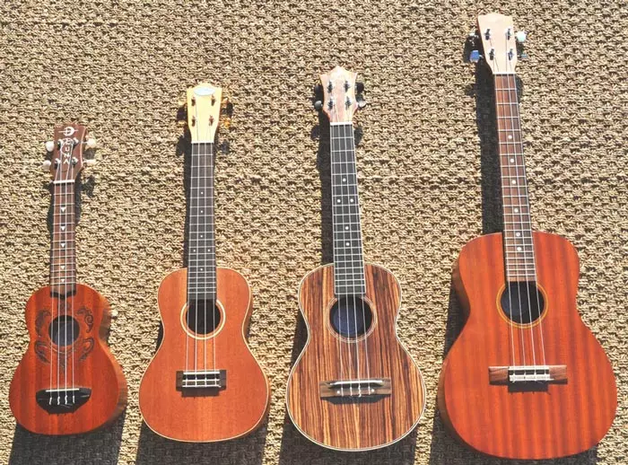 Kalite ukulele: gwosè nan cm, ki sa yo varyete ak diferans ki genyen yo, modèl 21 pous nan longè, mwayèn ak estanda opsyon 27076_8
