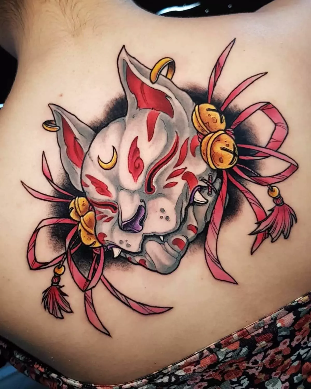 Tetování ve formě japonských masek: démoni a jejich významy. Náčrtky tetování ve stylu Japonských masek. Tetování 