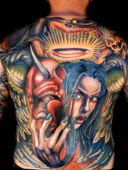Tetování ve formě japonských masek: démoni a jejich významy. Náčrtky tetování ve stylu Japonských masek. Tetování 