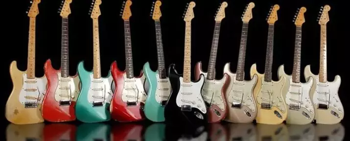 Stratocaster Fender (45 Grianghraif): Giotáir Acoustasonic Meiriceánach agus Meiriceánach Ultra, Bullet agus Affinity, Deluxe agus Jeff Beck Giotáir leictreacha, Deluxe agus Jeff Beck, Forbhreathnú ar shraith agus samhlacha eile 27105_45