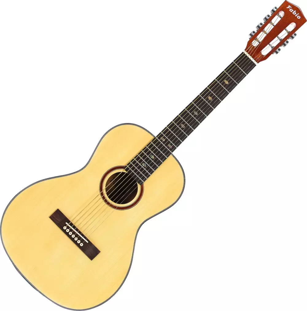 Guitar guitars: guitars na Ukulele sitere na onye nrụpụta, ST100, LP02 na XU21-11, ụdị acoustic, atụmatụ na ndụmọdụ maka ịhọrọ 27129_20