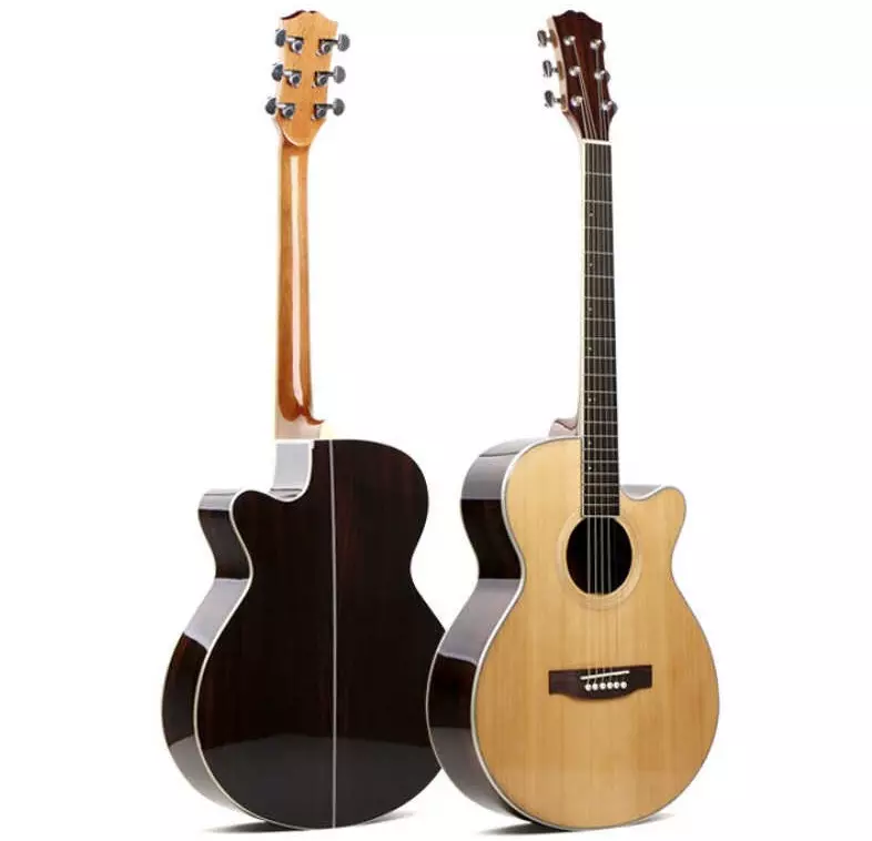 Typer av akustiske gitarer: Med en bred grib og smale, typer på formen på kroppen, tynne gitarer og andre varianter, uvanlige alternativer 27163_23