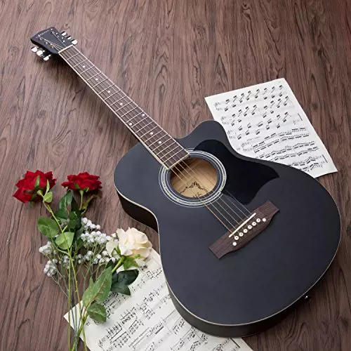 Typer av akustiske gitarer: Med en bred grib og smale, typer på formen på kroppen, tynne gitarer og andre varianter, uvanlige alternativer 27163_3