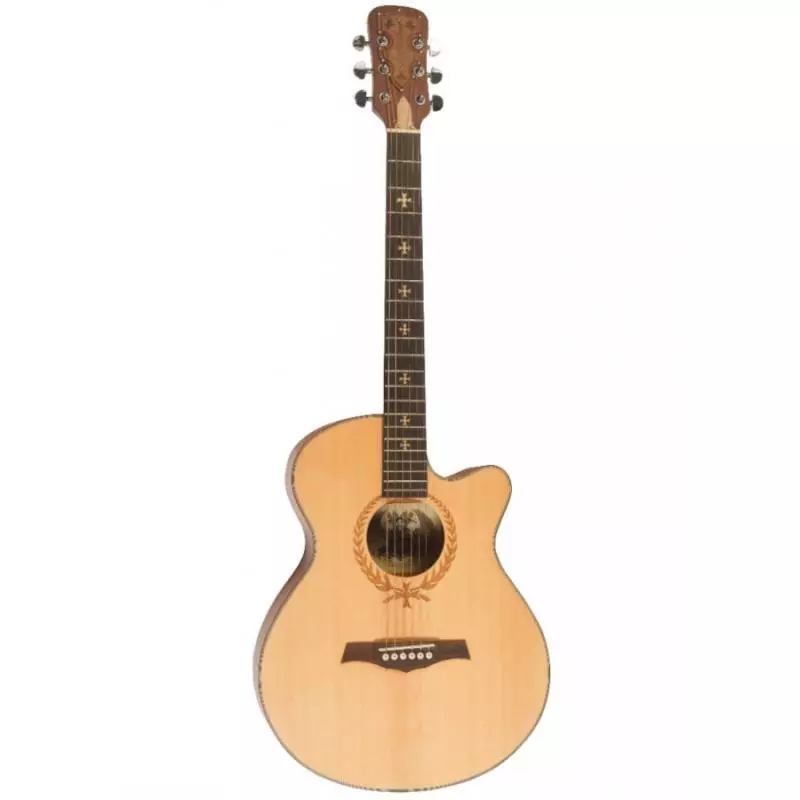 Typer av akustiske gitarer: Med en bred grib og smale, typer på formen på kroppen, tynne gitarer og andre varianter, uvanlige alternativer 27163_9