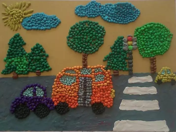 Hamuru Mozaik: Çocuklar için kelebek modelleme, mozaik resim. Balıkları nasıl şekillendirilir? 27167_20