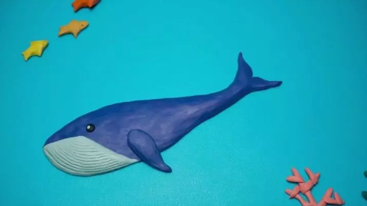 الحوت من البلاستيسين: كيفية جعله خطوة بخطوة الأطفال على الورق المقوى؟ كيفية جعل تدريجي الحيتان الضخمة زرقاء؟ 27172_2