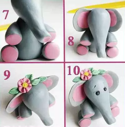 Elephant of Plasticine: Paano Blind Elephant Step by Step Children? Paano gumawa ng orange elephant sa mga hakbang? Stepper modeling figurines with bumps. 27173_12