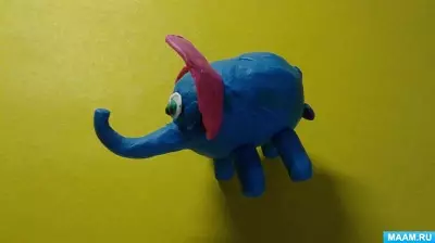 Elephant of Plasticine: Paano Blind Elephant Step by Step Children? Paano gumawa ng orange elephant sa mga hakbang? Stepper modeling figurines with bumps. 27173_19