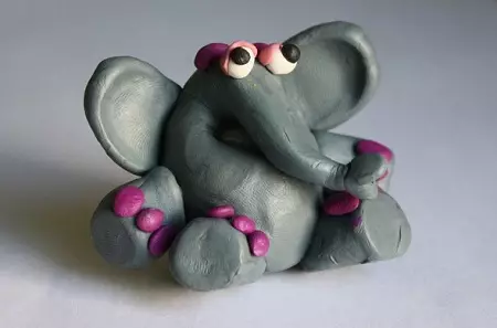 Elephant of Plasticine: Paano Blind Elephant Step by Step Children? Paano gumawa ng orange elephant sa mga hakbang? Stepper modeling figurines with bumps. 27173_2
