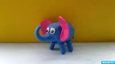 Elephant of Plasticine: Paano Blind Elephant Step by Step Children? Paano gumawa ng orange elephant sa mga hakbang? Stepper modeling figurines with bumps. 27173_20