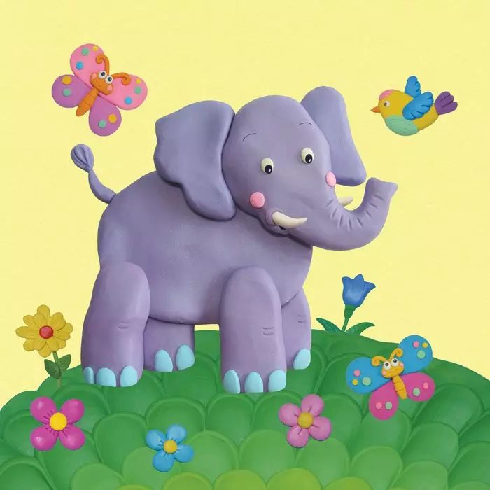 Elephant of Plasticine: Paano Blind Elephant Step by Step Children? Paano gumawa ng orange elephant sa mga hakbang? Stepper modeling figurines with bumps. 27173_32