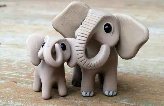 Elephant of Plasticine: Paano Blind Elephant Step by Step Children? Paano gumawa ng orange elephant sa mga hakbang? Stepper modeling figurines with bumps. 27173_4