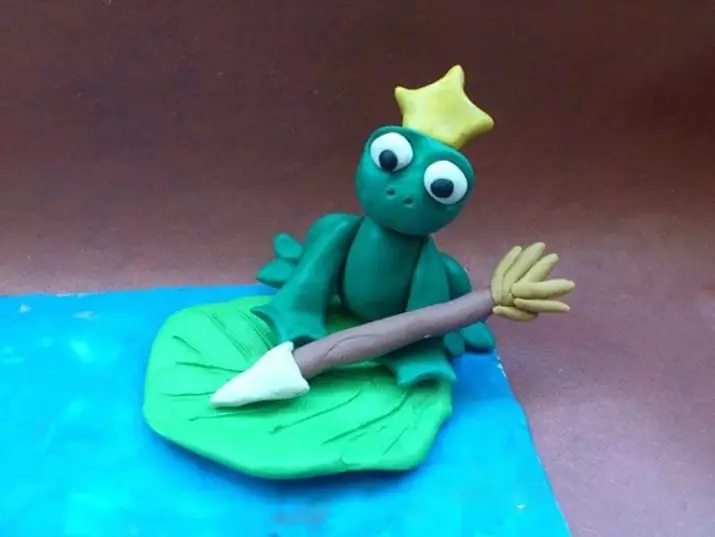 Plasticine Frosch (57 Fotos): Wie machen Sie eine Frosch-Prinzessin für Kinder Schritt für Schritt? Wie kann ich sie mit Lilie auf einem Teich machen? Phased Belling Frösche von Zapfen und Plastilin 27191_28
