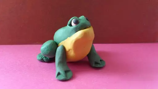 Plastiline Frog (57 fotos): ¿Cómo hacer una princesa de rana para niños paso a paso? ¿Cómo hacerla en un estanque con Lily? Fashed Belling Frogs de conos y plastilina. 27191_6