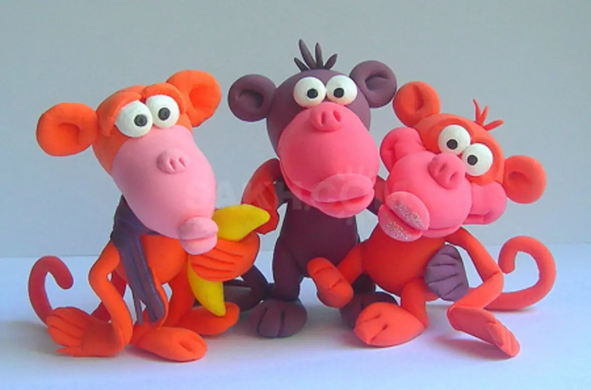 Plastelin Monkey: kako napraviti jednostavan majmuna djeci korak po korak? Kako napraviti različite brojke u fazama? 27192_3