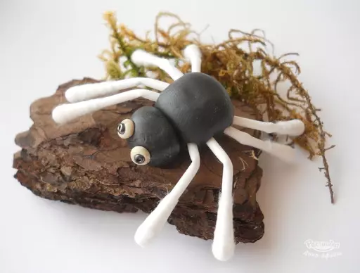 Spider out of plasticine (36 photos): how to make a simple spider for children with their own hands? How to make a step bypass spider on a web? Other versions of modeling 27193_6