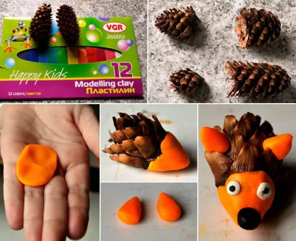 Scoiattolo da Plasticline (26 foto): Come fare uno scoiattolo con coni e cieco passo passo con ghiande dei bambini? Modellazione graduale con le tue mani per principianti 27196_20