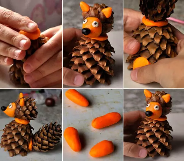 Squirrel van plasticine (26 foto's): Hoe maak je een eekhoorn met kegels en blinde stap voor stap met eikels van kinderen? Gefaseerde modellering met uw eigen handen voor beginners 27196_21