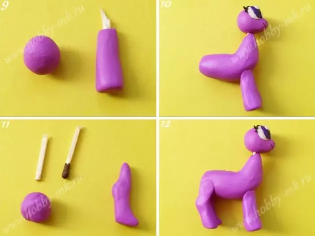 Pony van Plasticine: Hoe maak je een beeldje mijn kleine pony stap voor stap kinderen? Hoe fonkelen? Moon-modelleringstadia, mooie kleine pony 27201_6