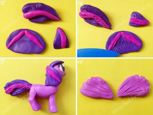 Pony ຈາກ plasticine: ວິທີການເຮັດ figurine pony ນ້ອຍຂອງຂ້ອຍຂັ້ນຕອນນ້ອຍໆໂດຍຂັ້ນຕອນເດັກນ້ອຍ? ເຮັດແນວໃດເພື່ອເຮັດໃຫ້ມີແສງ? ໄລຍະການສ້າງແບບຈໍາລອງ Moon, pony ນ້ອຍທີ່ສວຍງາມ 27201_7