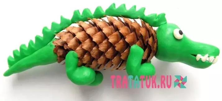 Krokodil aus Plastilin (32 fotos): Wie macht man einen Krokodil-Geno von Kindern? Wie schaffen Sie es aus den Kegelstufen? Maspeake ein einfaches Krokodil 27202_20