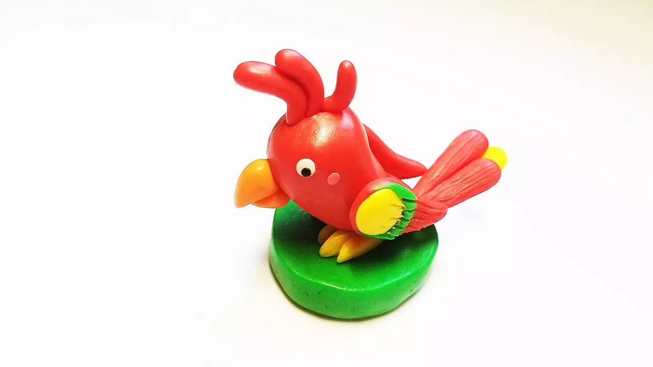 Papagei aus Plastilin: Wie blende ihn mit einem lunged Kind Schritt für Schritt? Wie ein Papagei Arua allmählich machen? Wie ein Papagei Cache zu formen?