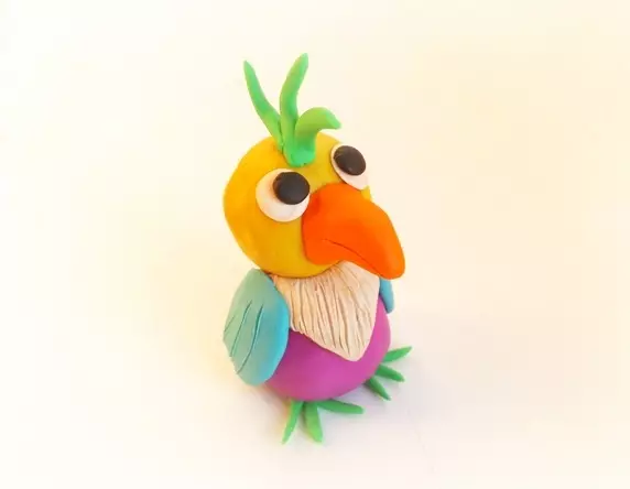 Parrot from Plasticine: how to blind him with a lunged children step by step? How to make a parrot Arua gradually? How to sculpt a parrot cache? 27204_3