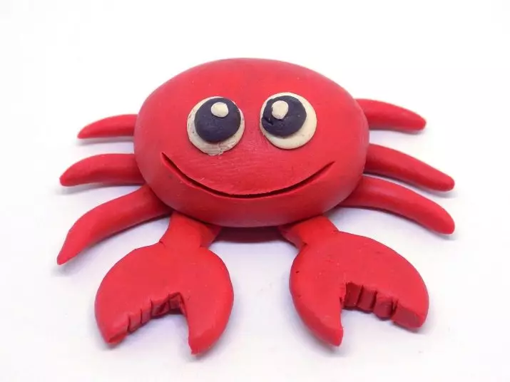 Crab of plasticine: how to make grinding to children in gradually do it yourself? How to make a sad crab step by step? 27208_2