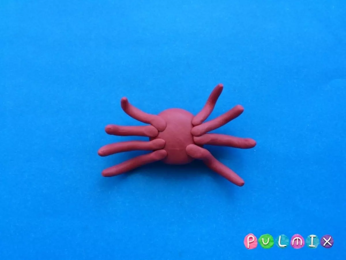 Crab of plasticine: how to make grinding to children in gradually do it yourself? How to make a sad crab step by step? 27208_6