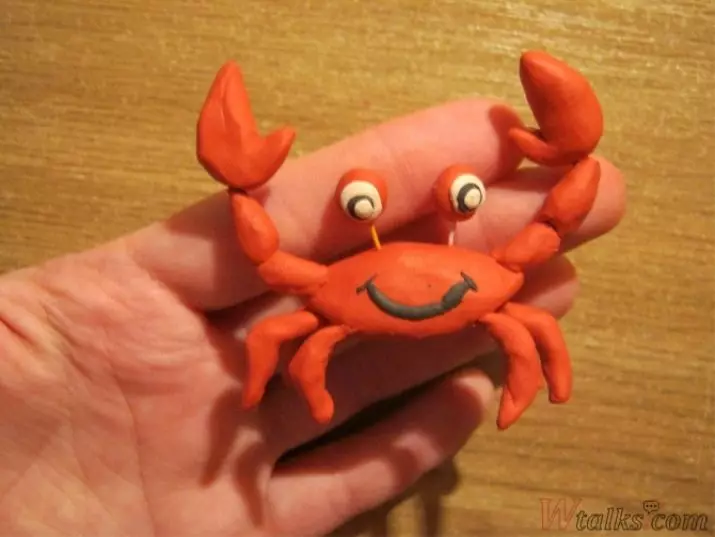 Crab of plasticine: how to make grinding to children in gradually do it yourself? How to make a sad crab step by step? 27208_8