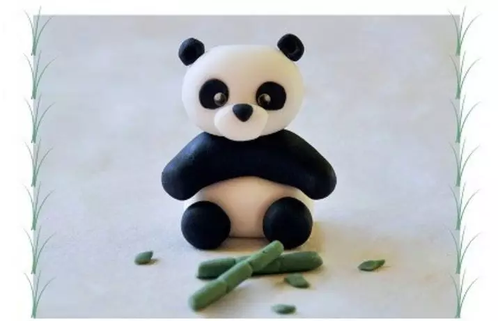 Panda da Plasticline (33 foto): Come farlo passo dopo passo con una cagna? Come rendere gradualmente un panda semplice ai bambini? Modellazione di altre figure 27209_4