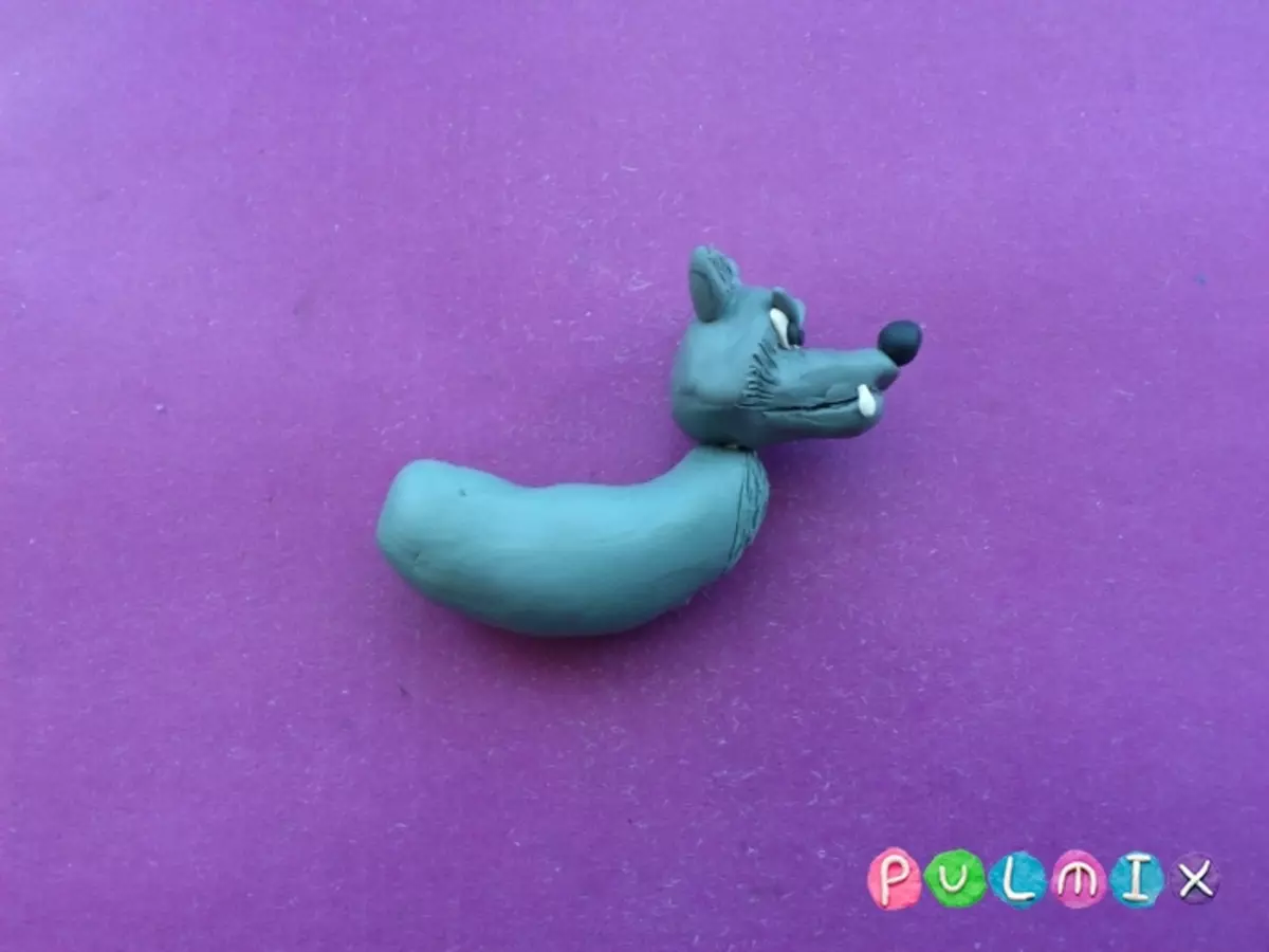 Wolf of plasticine (38 mga larawan): Paano gumawa ng mga bumps para sa mga bata hakbang-hakbang? Paano gumawa ng isang simpleng figure sa dahan-dahan gawin ito sa iyong sarili? 27215_13