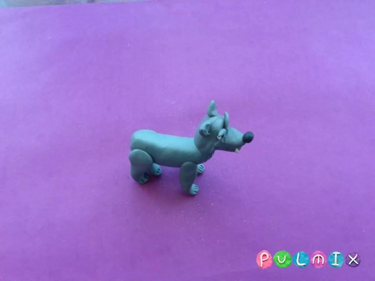 Wolf of plasticine (38 mga larawan): Paano gumawa ng mga bumps para sa mga bata hakbang-hakbang? Paano gumawa ng isang simpleng figure sa dahan-dahan gawin ito sa iyong sarili? 27215_14