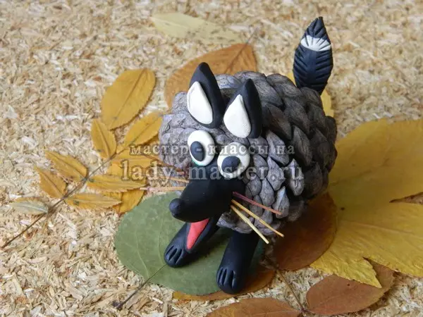 Wolf của plasticine (38 ảnh): Làm thế nào để làm cho nó với những vết sưng cho trẻ em từng bước? Làm thế nào để tạo một con số đơn giản trong dần dần tự làm điều đó? 27215_31