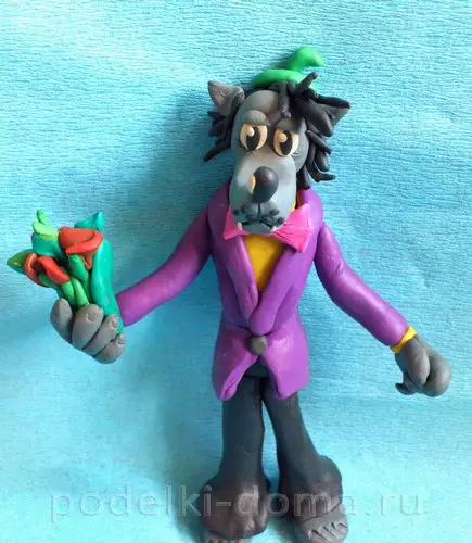 Wolf of plasticine (38 photos): how to make it with bumps for children step by step? How to make a simple figure in gradually do it yourself? 27215_38