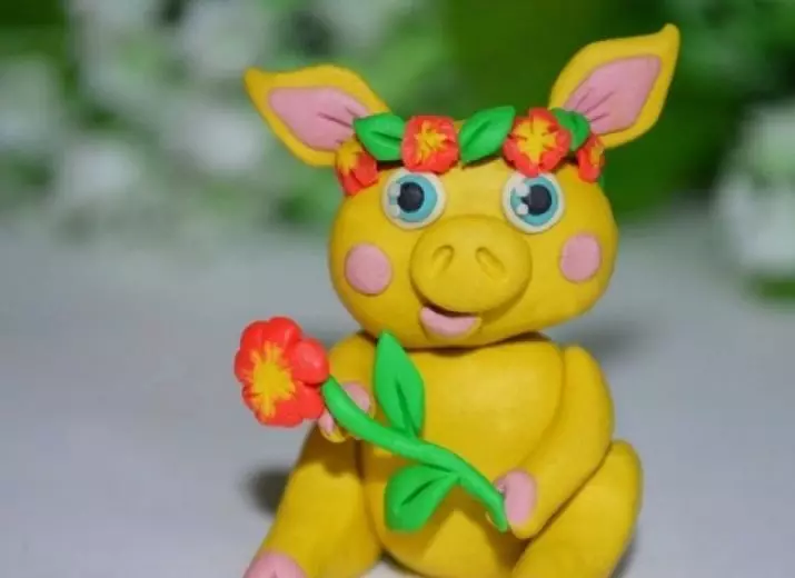 Piglet Plasticine: Bagaimana Membuat Pork dari Plasticine and Bumps? Bagaimana untuk membuat babi kuning secara berperingkat untuk kanak-kanak? Pemodelan babi lain melakukannya sendiri 27216_15