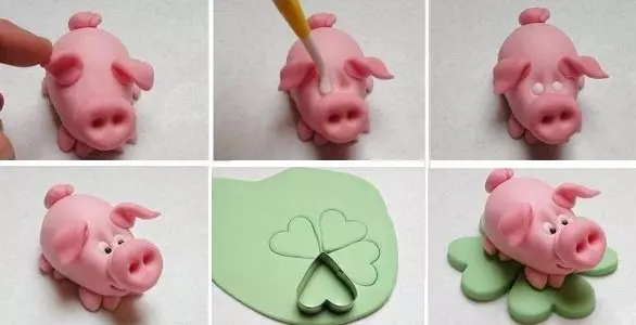 Placi de plasticină: Cum să faci o carne de porc din plasticină și umflături? Cum să faci un porc galben în etape pentru copii? Modelarea altor porci o fac singur 27216_21