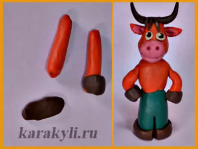 Bull alates Plasticine: Kuidas teha pulli sammu välja koonuseid ja plastiliin? Kuidas teha pea figuriin lastele? Light modelleerimine oma kätega 27218_17
