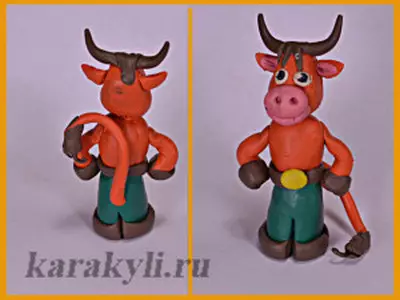 Bull alates Plasticine: Kuidas teha pulli sammu välja koonuseid ja plastiliin? Kuidas teha pea figuriin lastele? Light modelleerimine oma kätega 27218_18