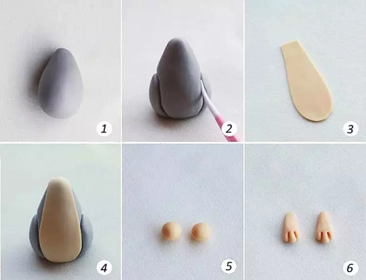 Пластилинна мишка (58 снимки): Как да си направим мишка от конус с пластилин и да го направи за деца със стомашни вещества стъпка по стъпка? Мишка мишка с кестени и с орехи го правят сами 27220_8