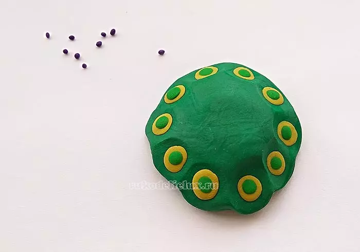 Plasticin Turtle (57 Fotos): Wie erstellt man eine Schildkröte für Kinder aus Plasticin und Walnusshülle? Maspeake mit Unebenheiten. Wie schaffen Sie es aus Plasticin auf Pappe? 27224_16