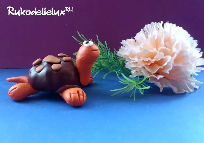 Plasticine Turtle (57 kuvaa): Kuinka tehdä kilpikonna lapsille muovia ja pähkinäkuorta? Maspale kanssa kuoppia. Kuinka tehdä sen muovailusta pahvista? 27224_38