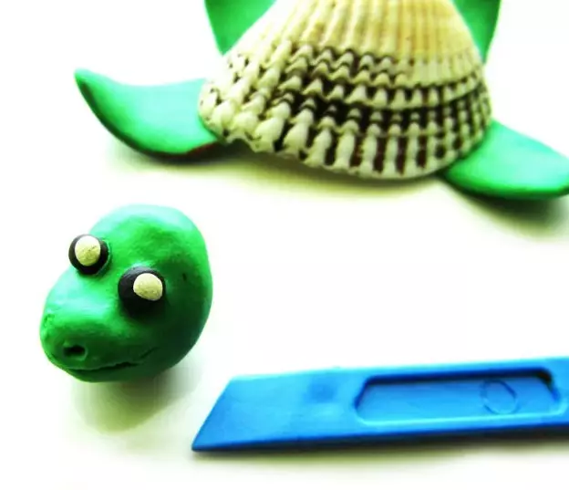 Plasticine Turtle (57 kuvaa): Kuinka tehdä kilpikonna lapsille muovia ja pähkinäkuorta? Maspale kanssa kuoppia. Kuinka tehdä sen muovailusta pahvista? 27224_45