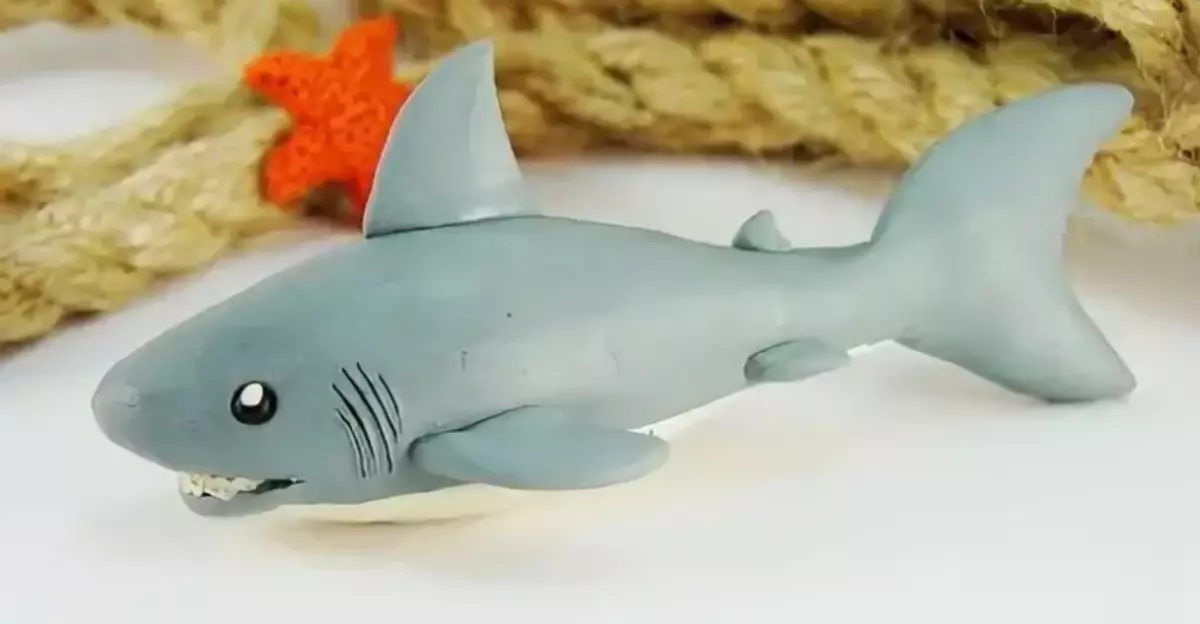 Shark iz plastelina (18 fotografij): kako narediti korak za korakom kladivo morskega psa? Kako morskim psom v stopnjah? Kako Skulptura belega morskega psa?