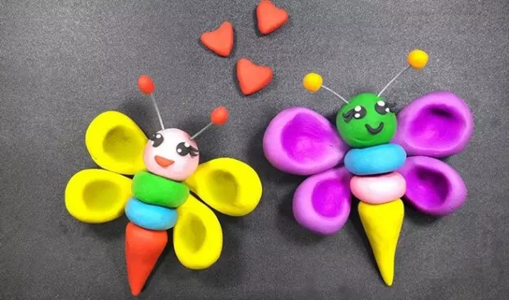 Plastilina papallona (31 fotos): Com fer que les fulles dels nens pas a pas? Com fer un etapes d'una bella papallona amb un sid? Impressionant per als nens de 3-4 i 5-6 anys 27227_2