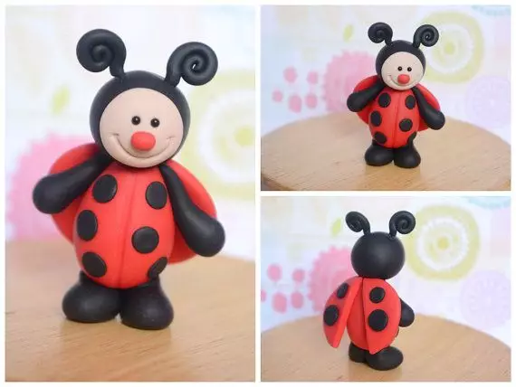 Plastmasin (40 ta rasmdan) ladybug: Qanday qilib uni yong'oq va plastinkali bosqichma-bosqich qo'yish kerak? Qanday qilib kashtan bilan bosqichma-pisha qilish kerak? Karton va Apple-da modellashtirish 27228_3